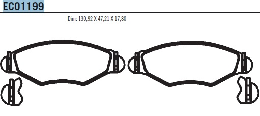 Pastillas freno 130, 92 x 47, 21 x 17, 80 d - bosch - Imagen principal